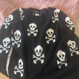 Aqua skull sweater